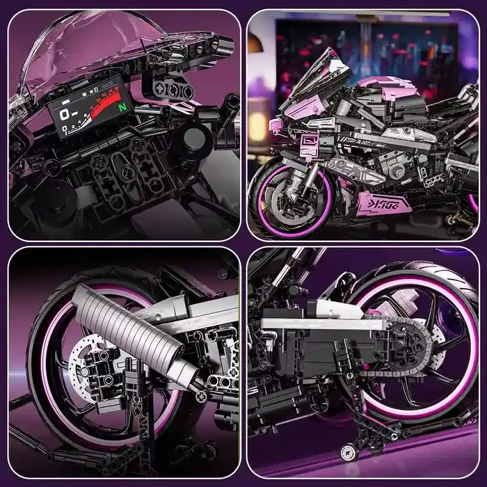 Купити Конструктор Technic мотоцикл 1000RR 1920 деталей 1:5 рожевий сумісний з LEGO лего за 1390 грн