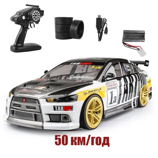 Купити Швидкісна машинка на радіокеруванні 1:10 Mitsubishi Evo Lancer 4x4 RC 70 - 40 км/год повноприводна за 1890 грн